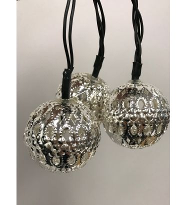 Silver Ornament Solar String Lights